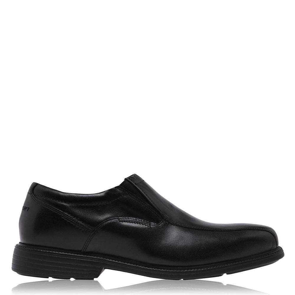 Rockport Men's Road Slip On Dress Shoes - Black - USA (3098CWAUV)